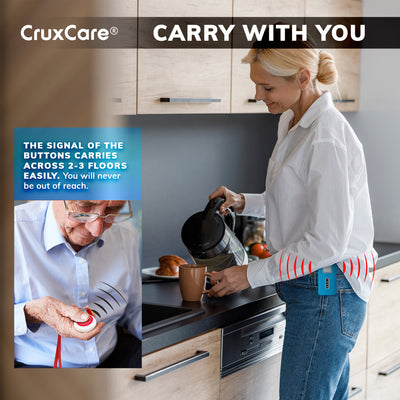 CruxCare C1 Wireless Pager with 2 Call Buttons