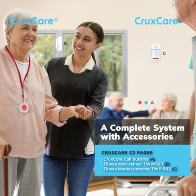 CruxCare C2 Bed Exit Detection System with Pager